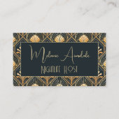 Dark Art Deco QR Code Business Card Visitenkarte (Vorderseite)