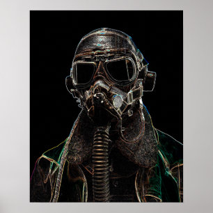 Dark Art WWII-Pilot-Poster von J.W. Fatherree. Poster