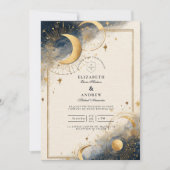 Dark Astrology Wedding Einladung (Vorderseite)