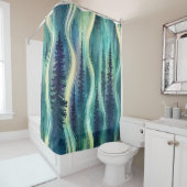 Dark Aurora Borealis Night Forest (5) Duschvorhang (Beispiel)