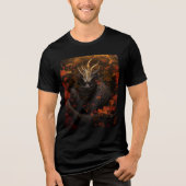 Dark Autumn Dragon with Crimson Leaves Tri-Blend Shirt (Vorderseite)