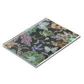 Dark Background Butterfels und Blume Design Notizblock (Linke Seite)