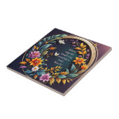 Dark Background Floral Frame Bibel Verse Fliese (Seite)