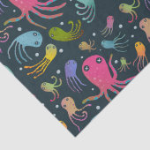 Dark Background under Sea Marine Life Cartoon Seidenpapier (Detail)