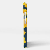 Dark Background Yellow Floral iPhone Hülle (Linke Seite)