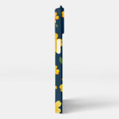 Dark Background Yellow Floral iPhone Hülle (Rechte Seite)