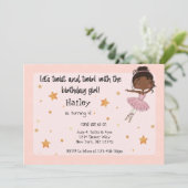 Dark Ballerina Party Einladung (Stehend Vorderseite)