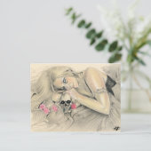 Dark Ballerina Skull Postcard Postkarte (Stehend Vorderseite)