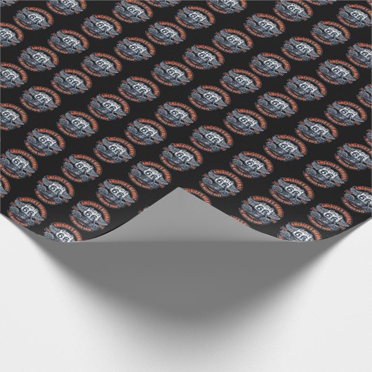 Dark Basic theme Route 66 Motorräder Geschenkpapier (Ecke)