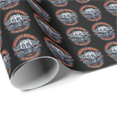 Dark Basic theme Route 66 Motorräder Geschenkpapier (Rolleneckpunkt)