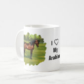 Dark Bay Ägyptisches Arabian Pferd Kaffeetasse (Vorderseite Links)
