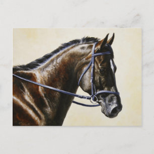 Dark Bay Dressage Sport Horse Postkarte