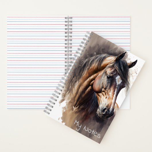 Dark Bay Horse Watercolor-Uni Notizblock (Innen)
