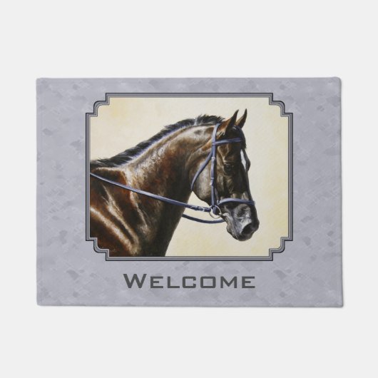 Dark Bay Sport Horse Gray Fußmatte (Vorderseite)