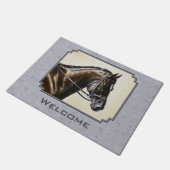 Dark Bay Sport Horse Gray Fußmatte (Schrägansicht)