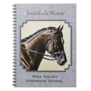 Dark Bay Sport Horse Gray Notizblock
