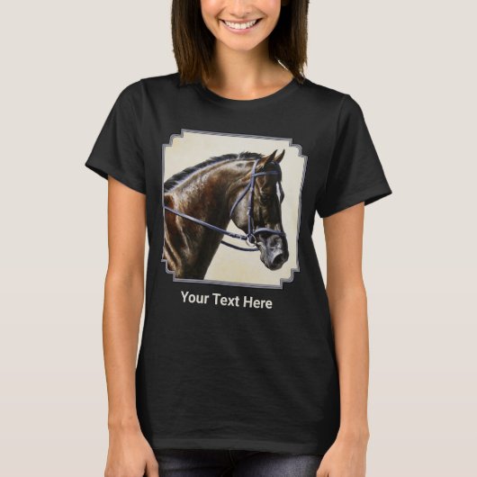 Dark Bay Trakehner Warmblut Horst T-Shirt (Vorderseite)