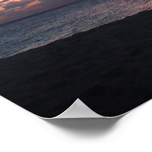 Dark Beach Sunset Poster (Ecke)