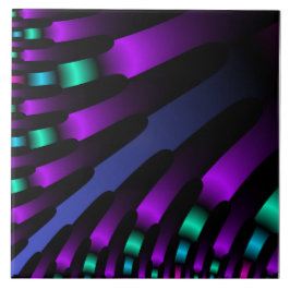 Dark beautiful colors neon glowing Ribbon Stripes Fliese