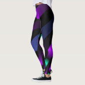 Dark beautiful colors neon glowing Ribbon Stripes Leggings (Links)