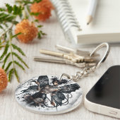 Dark Beauty Gothic Asian Fee Tattoos & Whip Schlüsselanhänger (Vorderseite rechts)