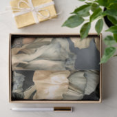 Dark Beauty & Moody Blue Floral, Portrait Art Seidenpapier (Geschenk)