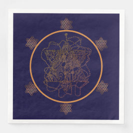 Dark Berry Wine Jewish Star Paper Teller Serviette