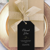 Dark Black Elegant White Script Wedding Vielen Dan Geschenkanhänger