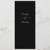 Dark Black Gold Frame White Script Menü Programm (Rückseite)