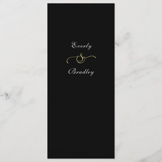 Dark Black Gold Frame White Script Menü Programm (Rückseite)