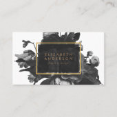 Dark Black Gold Rose Bouquet Treuekarte (Vorderseite)