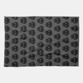 Dark Black Goth Skulls Geschirrtuch (Horizontal)