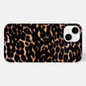 Dark Black Leopard Print iPhone Case (Rückseite (Horizontal))