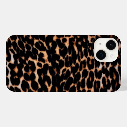 Dark Black Leopard Print iPhone Case (Rückseite (Horizontal))