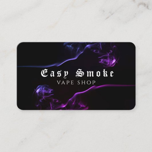 Dark Black Lila Smoke Vape Shop Visitenkarte (Vorderseite)