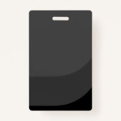 Dark Black Modern & Minimal Press Pass Foto ID Ausweis (Rückseite)