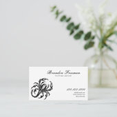 Dark Black & White Scorpion Tattoo Artist Visitenkarte (Stehend Vorderseite)