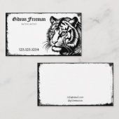 Dark Black & White Tiger Tattoo Artist Visitenkarte (Vorne/Hinten)
