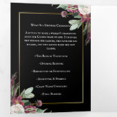 Dark Bloom Croning Zeremonie-Programm Dreifach Gefaltete Einladung (Innen Erste Seite)