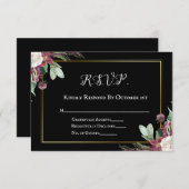 Dark Bloom Croning Zeremonie UAWG RSVP Karte (Vorne/Hinten)