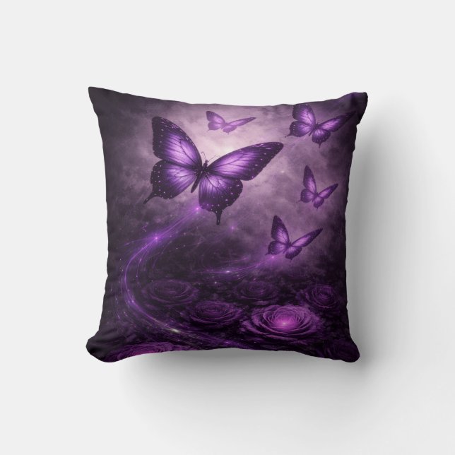 Dark Bloom Gothic Floral Decor Kissen (Vorderseite)