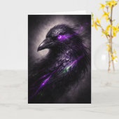 Dark Bloom Raven Greeting Card Karte (Gelbe Blume)