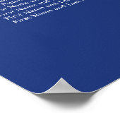 Dark Blue 10 Table Wedding Seating Chart Poster (Ecke)