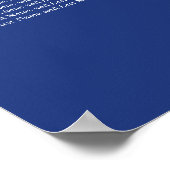 Dark Blue 12 Table Wedding Seating Chart Poster (Ecke)