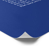 Dark Blue 6 Table Wedding Chart Poster (Ecke)