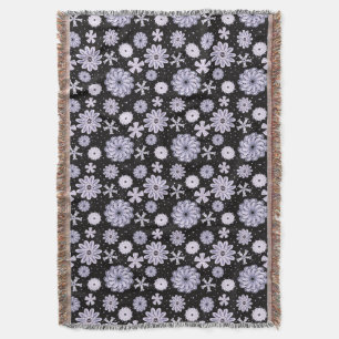 Dark Blue Abstrakt Blume Decke