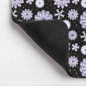 Dark Blue Abstrakt Blume Mousepad (Ecke)