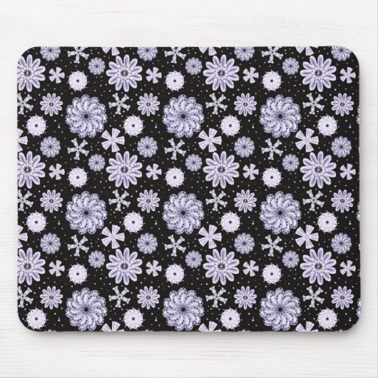 Dark Blue Abstrakt Blume Mousepad (Vorne)
