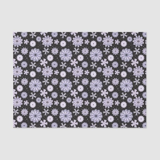 Dark Blue Abstrakt Blume Seidenpapier (Vorderseite)