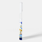 Dark Blue Abstrakt Fluid Art Mit Monogramm Case Ma (Rückseite / Rechts)